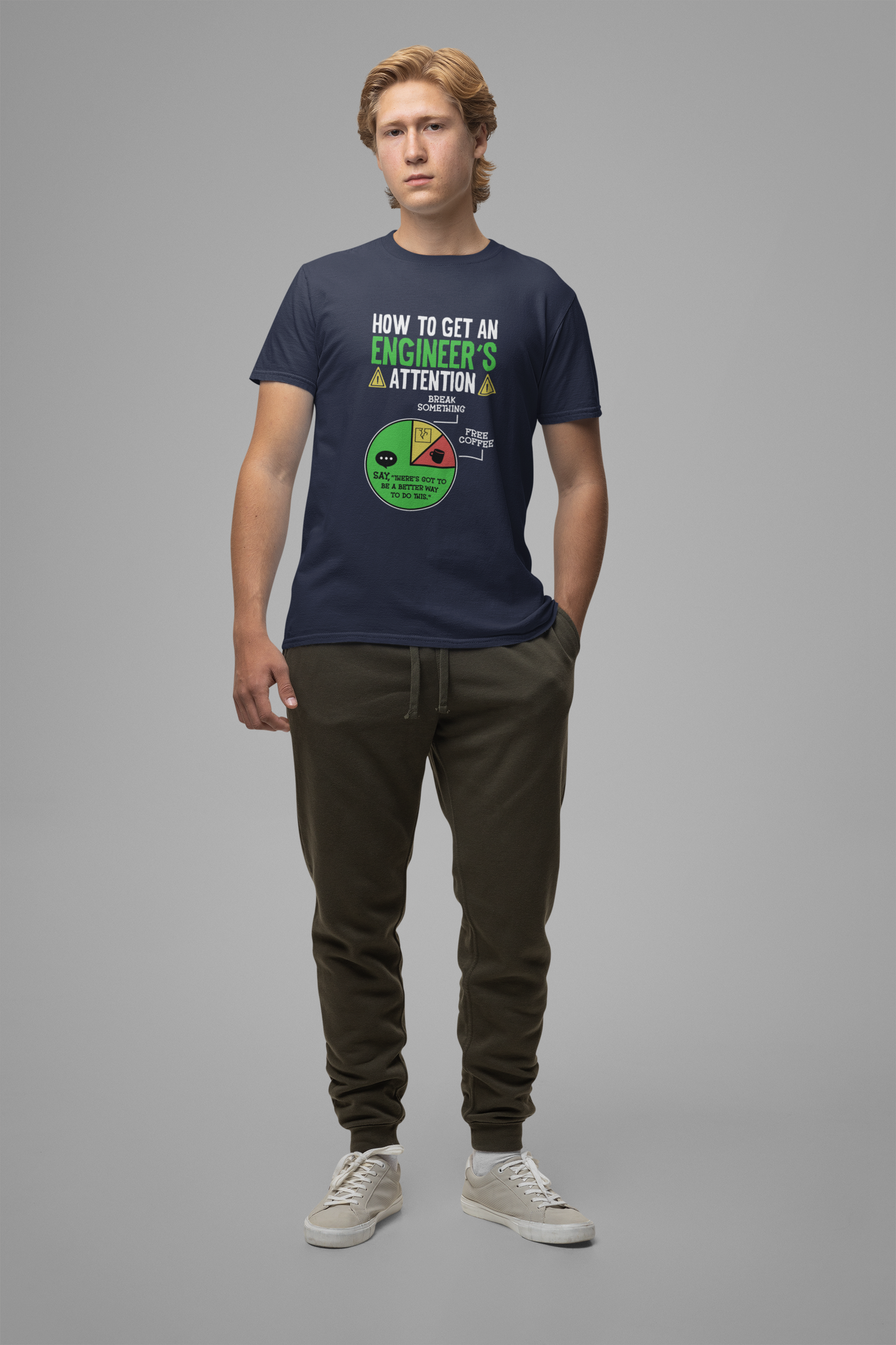 How to Get an Engineer's Attention Tshirt – Pie Chart Humor Edition