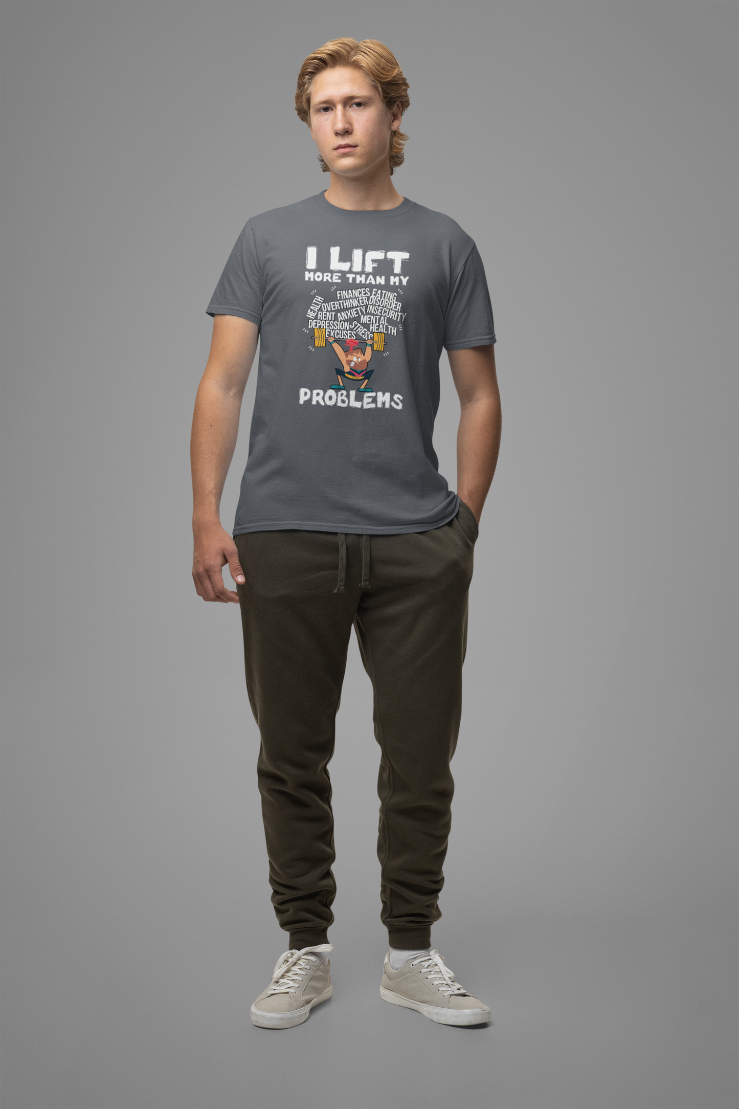 I Lift More Than My Problems Shirt, Funny Gym Quote Tee, Motivational Fitness T Shirt, Workout Humor Apparel, Strong Mind Strong Body Top