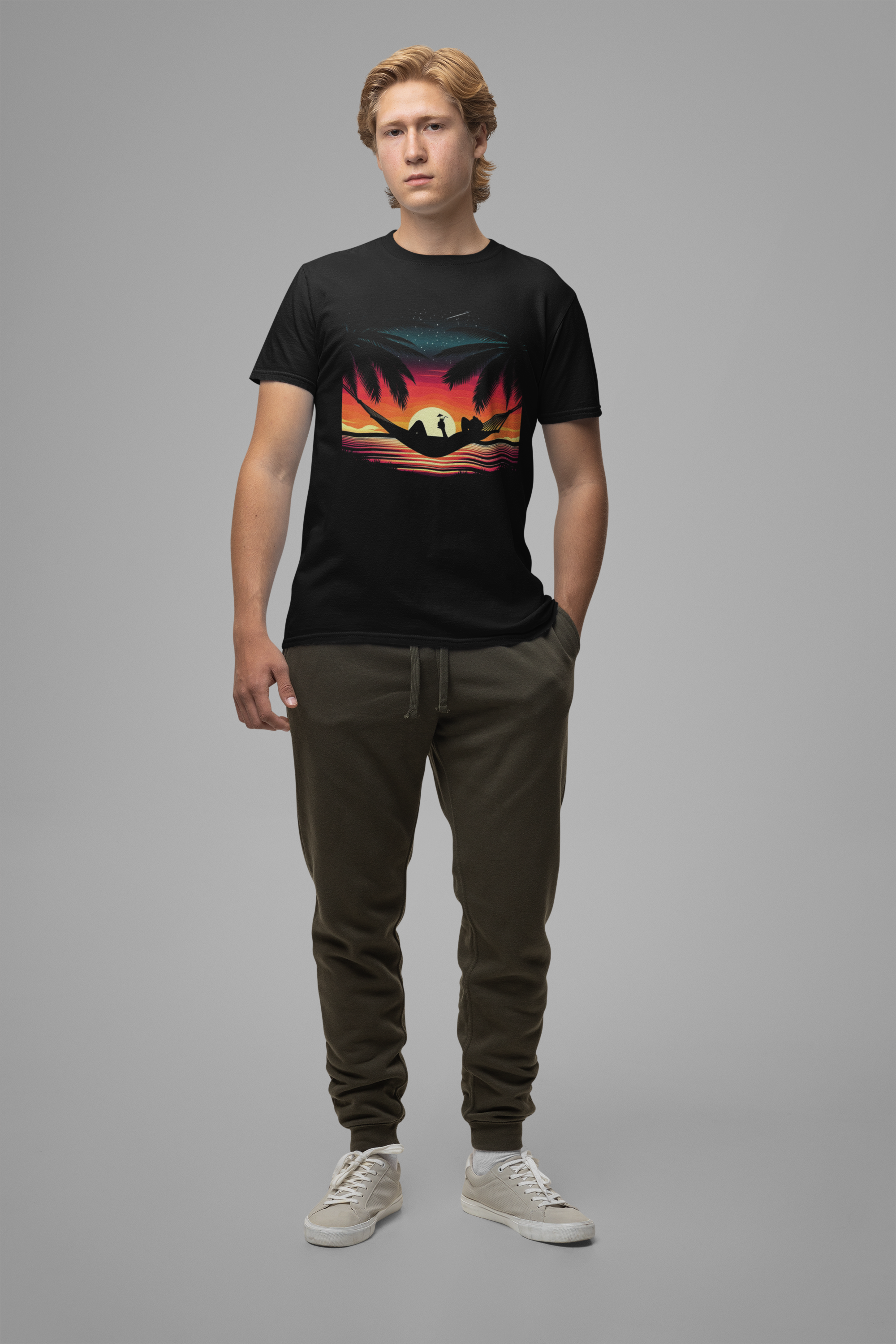 Sunset State of Mind - Tropical Hammock Chill Vibes T-Shirt