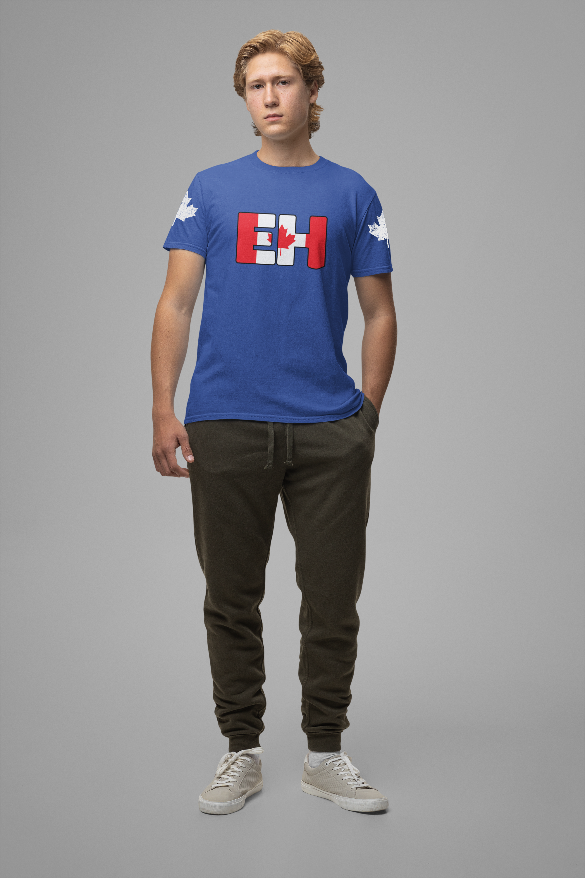 Canada EH Flag Maple Sleeve T-Shirt