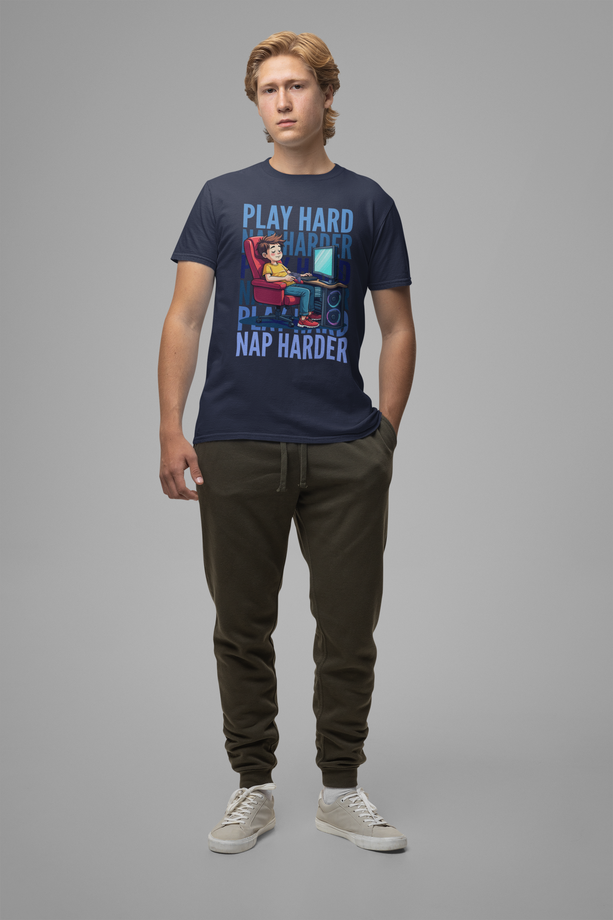 Play Hard Nap Harder Tee, Gamer Sleep Shirt, Funny Gaming Lifestyle Graphic, Controller Down Top, Sleepy Nerd Gift