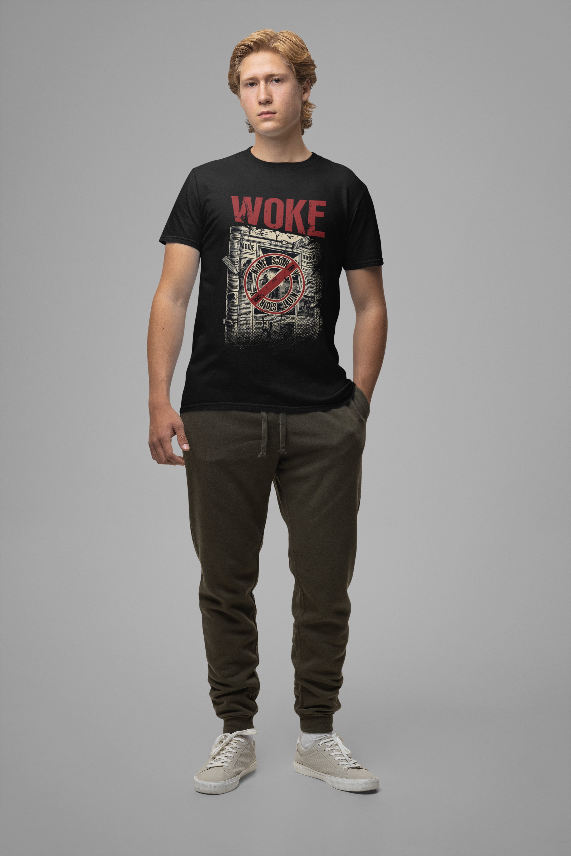 WOKE | Not Sorry Newspaper Graphic T-Shirt