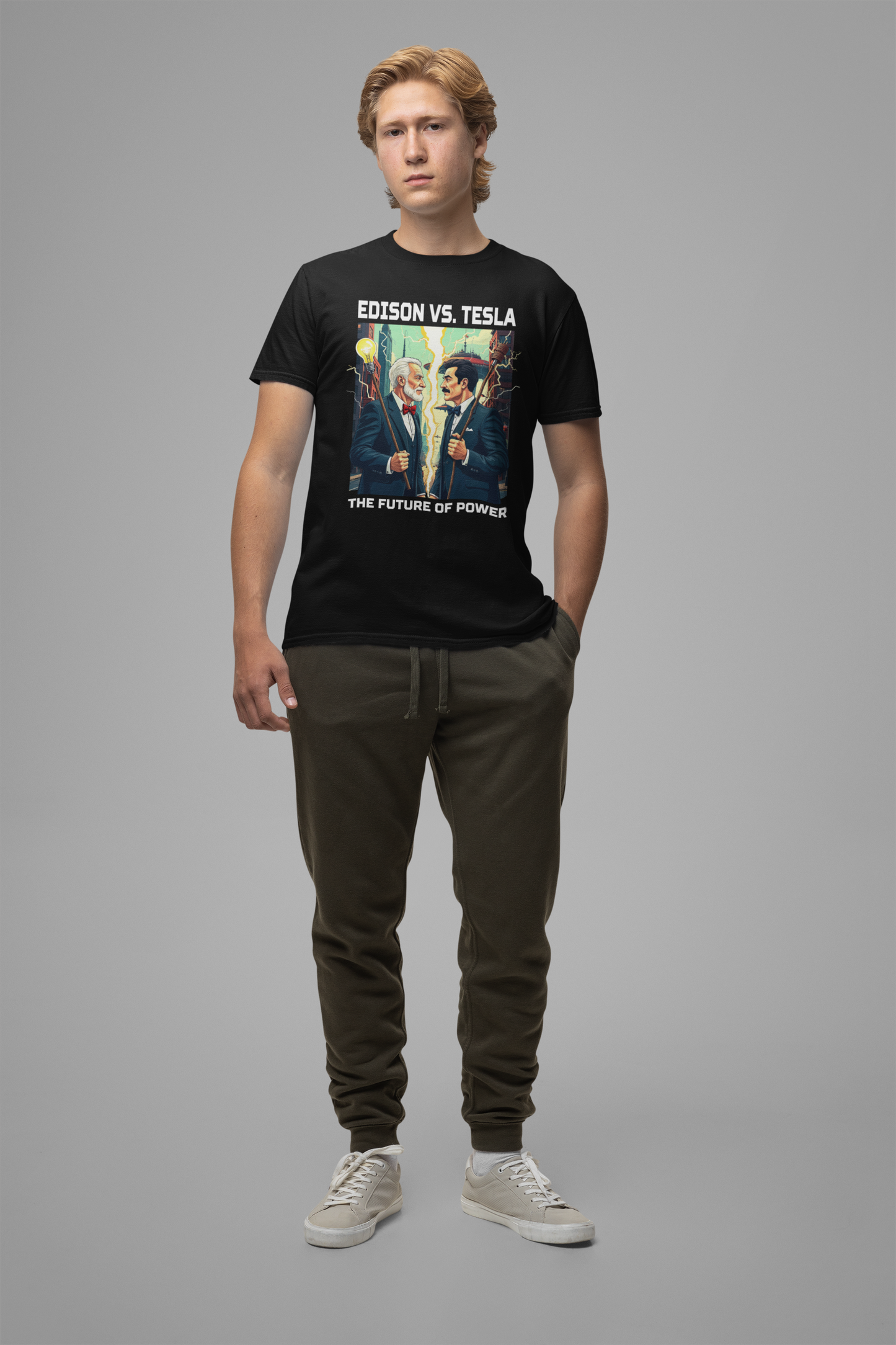 Edison vs Tesla Tee, Inventors Rivalry Shirt, Science History Graphic, Innovation Duel Top, Genius Clash Gift Shirt