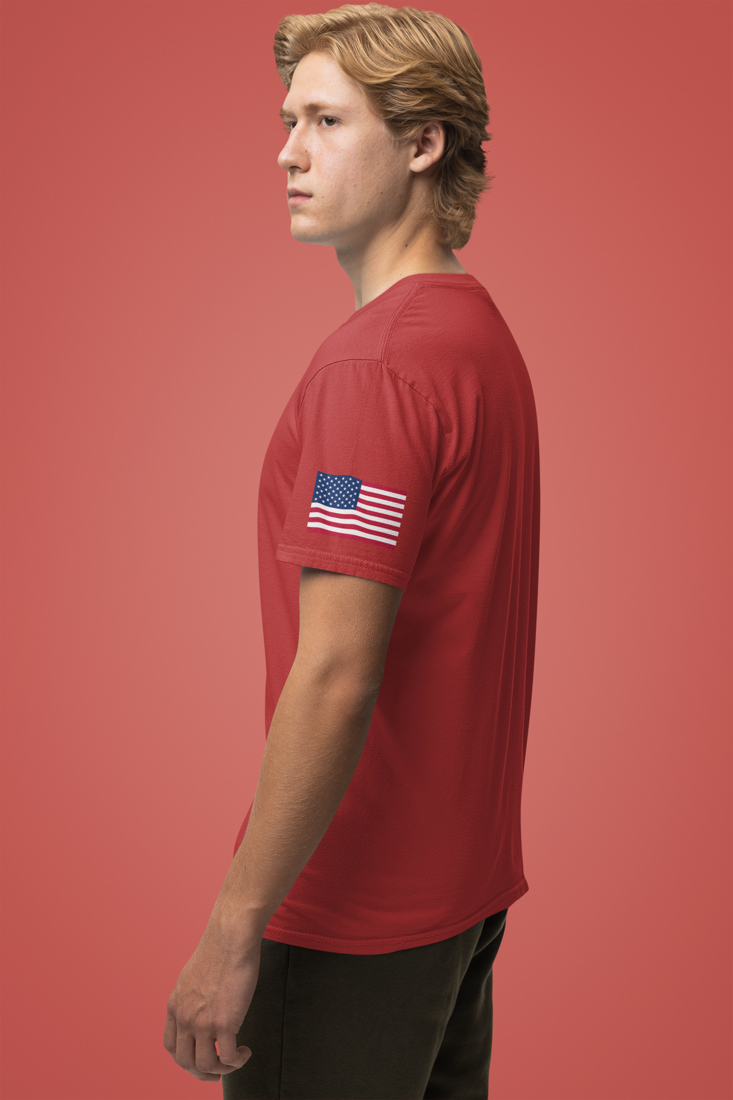 I Love Chicago T-Shirt - Classic USA Flag Heart Black Simple City Pride Design