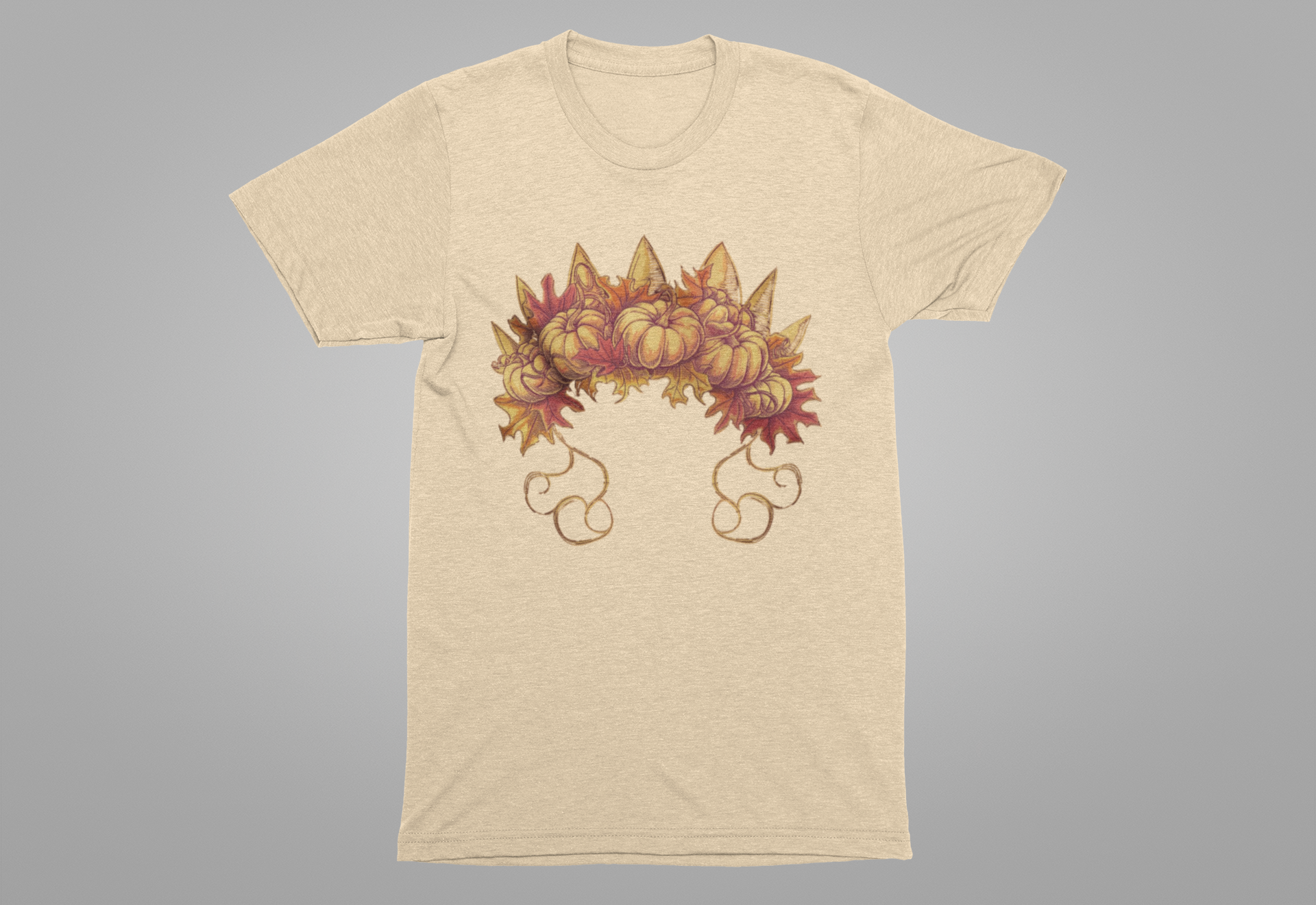 Pumpkin Queen’s Satchel – Botanical Pumpkin Plant & Leaves Graphic T-Shirt