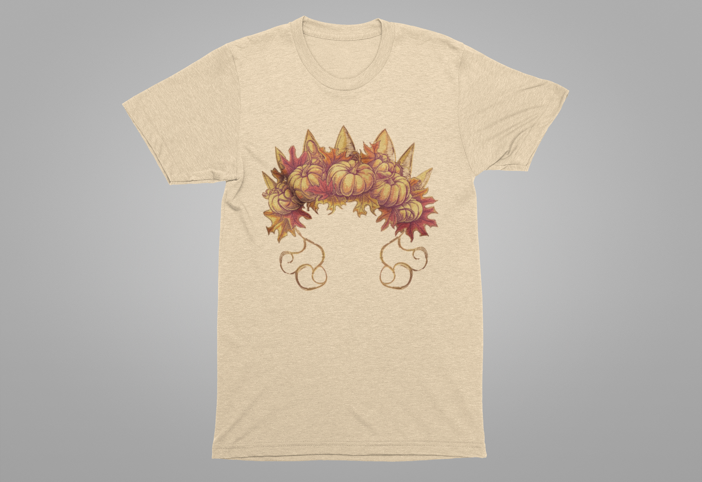 Pumpkin Queen’s Satchel – Botanical Pumpkin Plant & Leaves Graphic T-Shirt