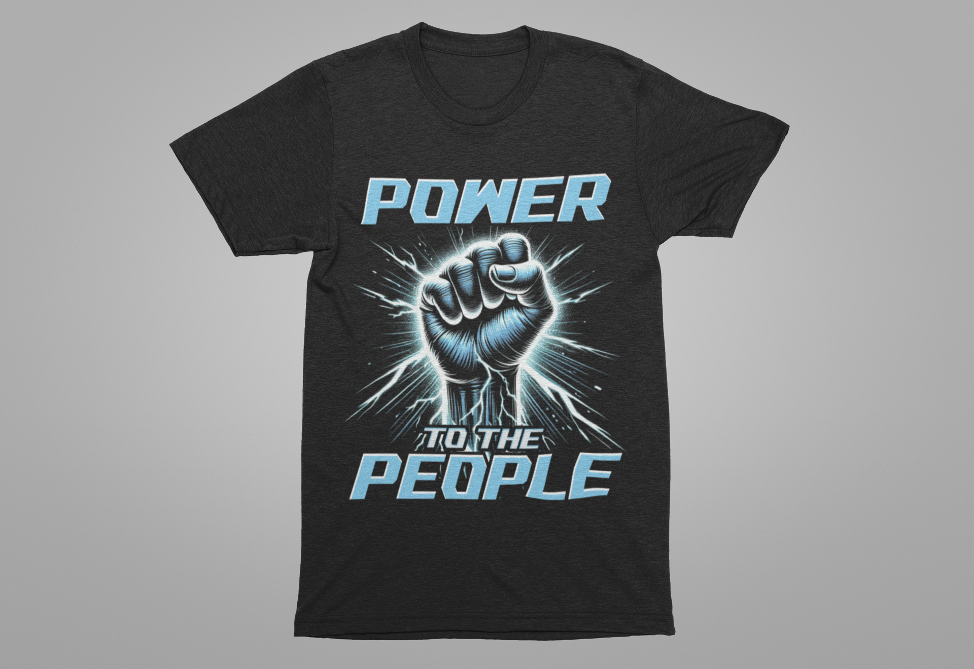 Power to the People Electric Resistance Bold Revolution Graphic T-Shirt