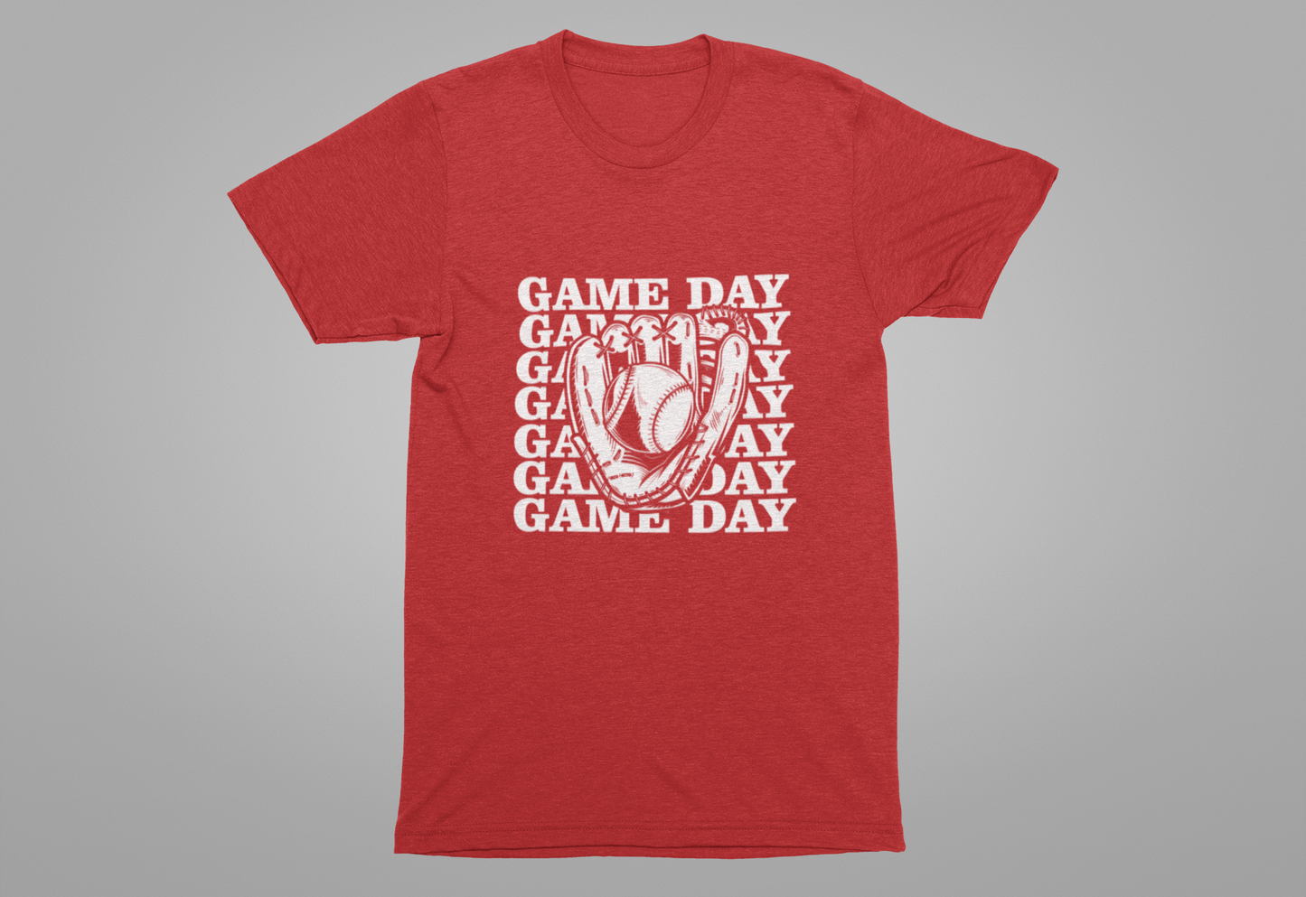 Baseball tshirt - Game Day Baseball Tshirt Baseball Glove and Ball Graphic with Large Game Day Text Background