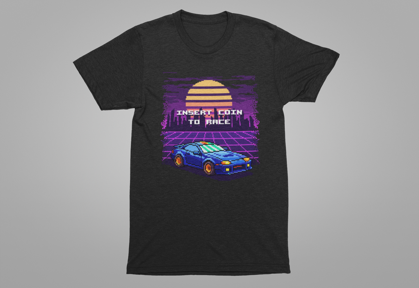 Retro Racing Arcade Pixel Gamer Insert Coin 80s Style T-Shirt