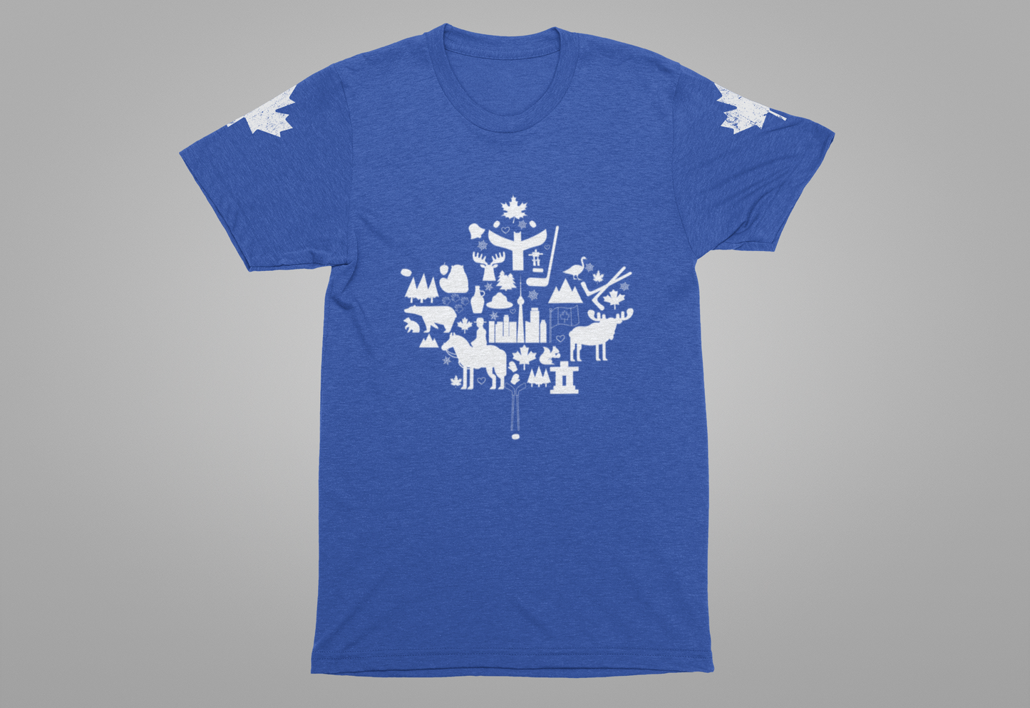 Canada Icons collage of iconic Canadian symbols Maple - White Print T-Shirt