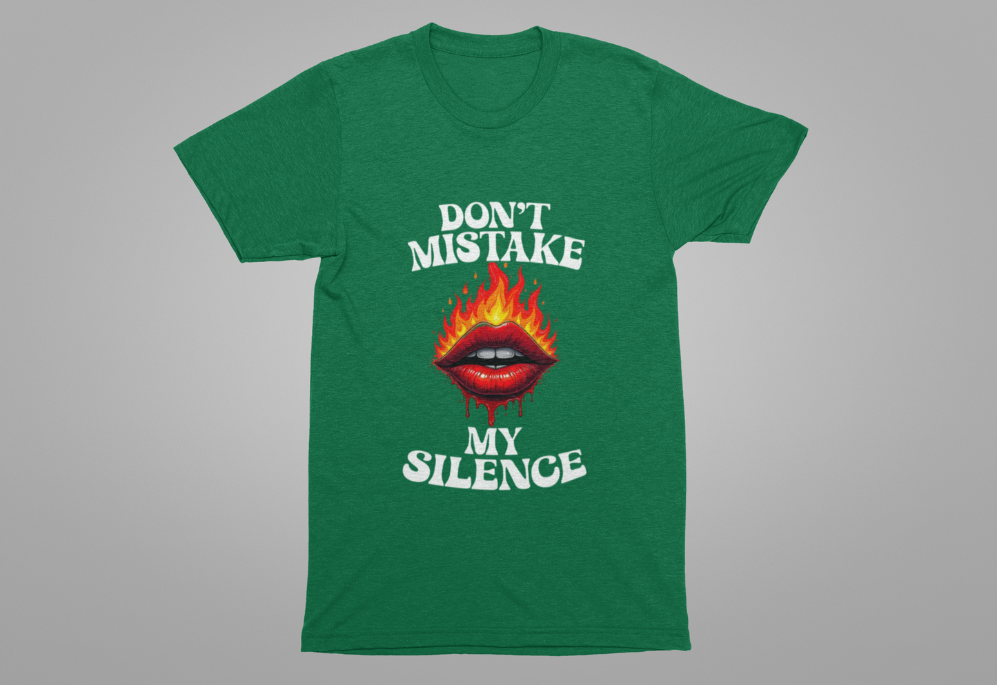 Don’t Mistake My Silence – Burning & Bleeding Lips Graphic T-Shirt