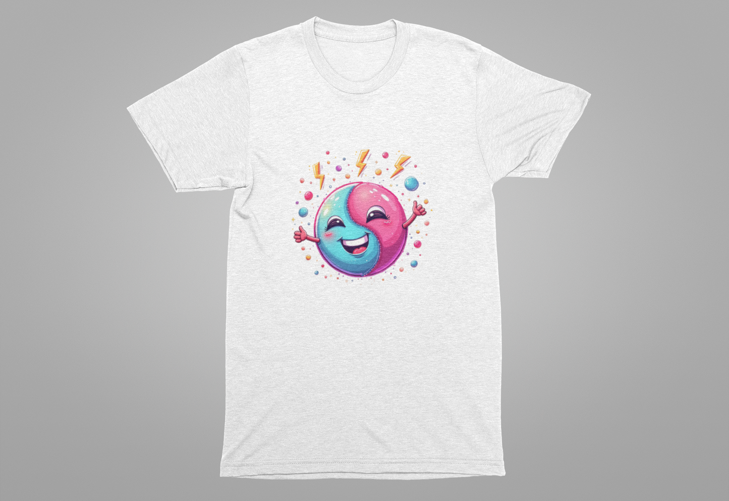 Energetic but Introverted – Colorful Smiling Balance Inner Reflection with Lively Enthusiasm Graphic T-Shirt