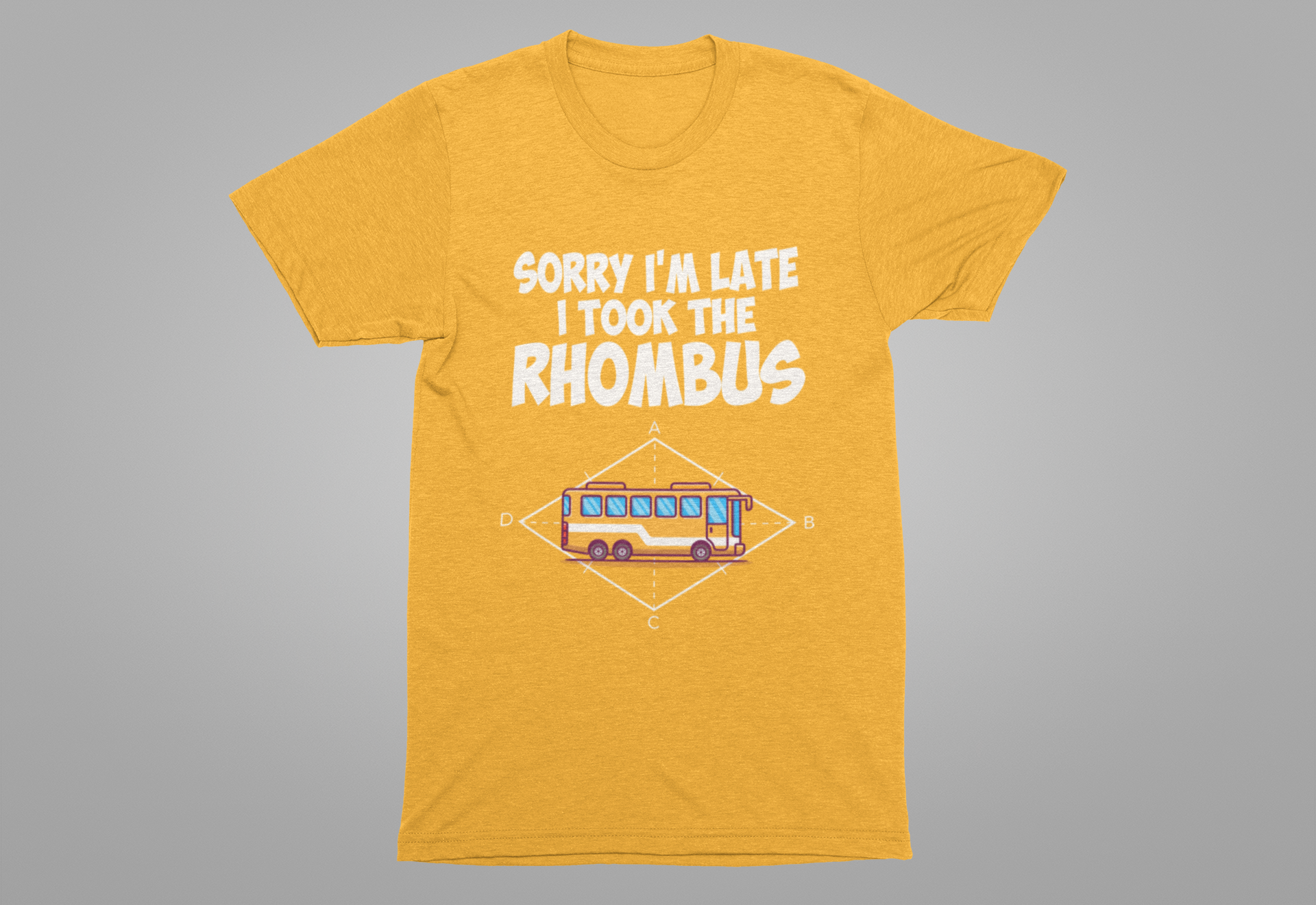 Math Joke Shirt – I Took the Rhombus Geometry Bus Graphic