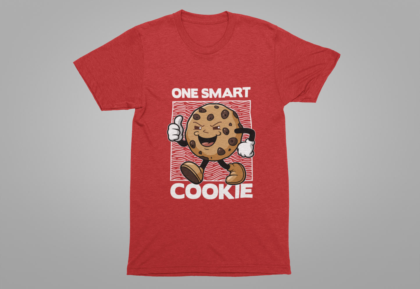 One Smart Cookie Tshirt – Happy Smiling Cookie Walking with Thumbs Up Graphic
