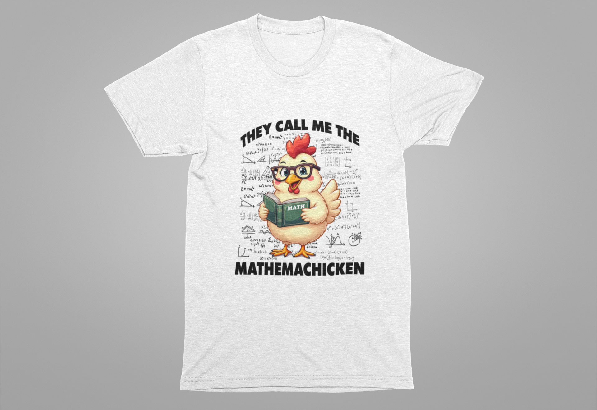 Math Lover Chicken T-Shirt – Geeky Poultry and Equations Design