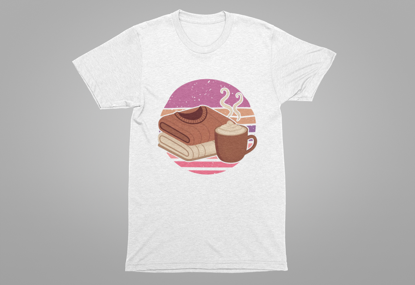 Sweater Weather Aesthetic – Cozy Sweater, Hot Drink & Cool Weather Graphic T-Shirt