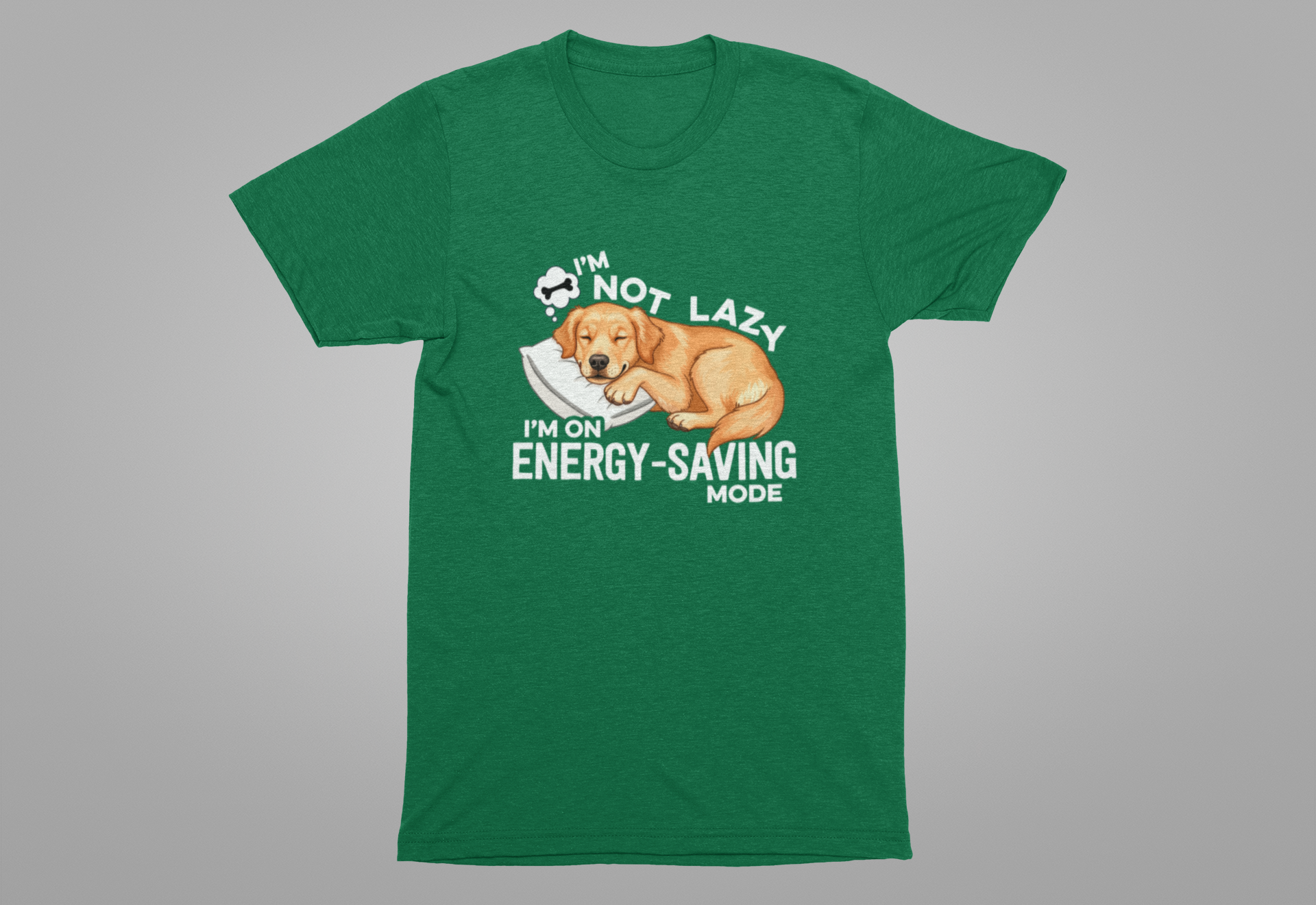 I’m Not Lazy I’m on Energy Saving Mode Tee, Dog Chill Shirt, Funny Pet Mood Graphic Tee, Nap Life Top, Animal Humor Gift