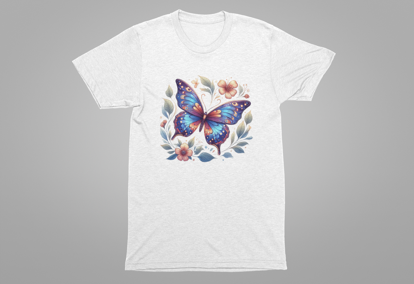 Butterfly Bloom Shirt, Vibrant Nature Tee, Colorful Insect T Shirt, Garden Life Apparel, Joyful Nature Lover Graphic Top