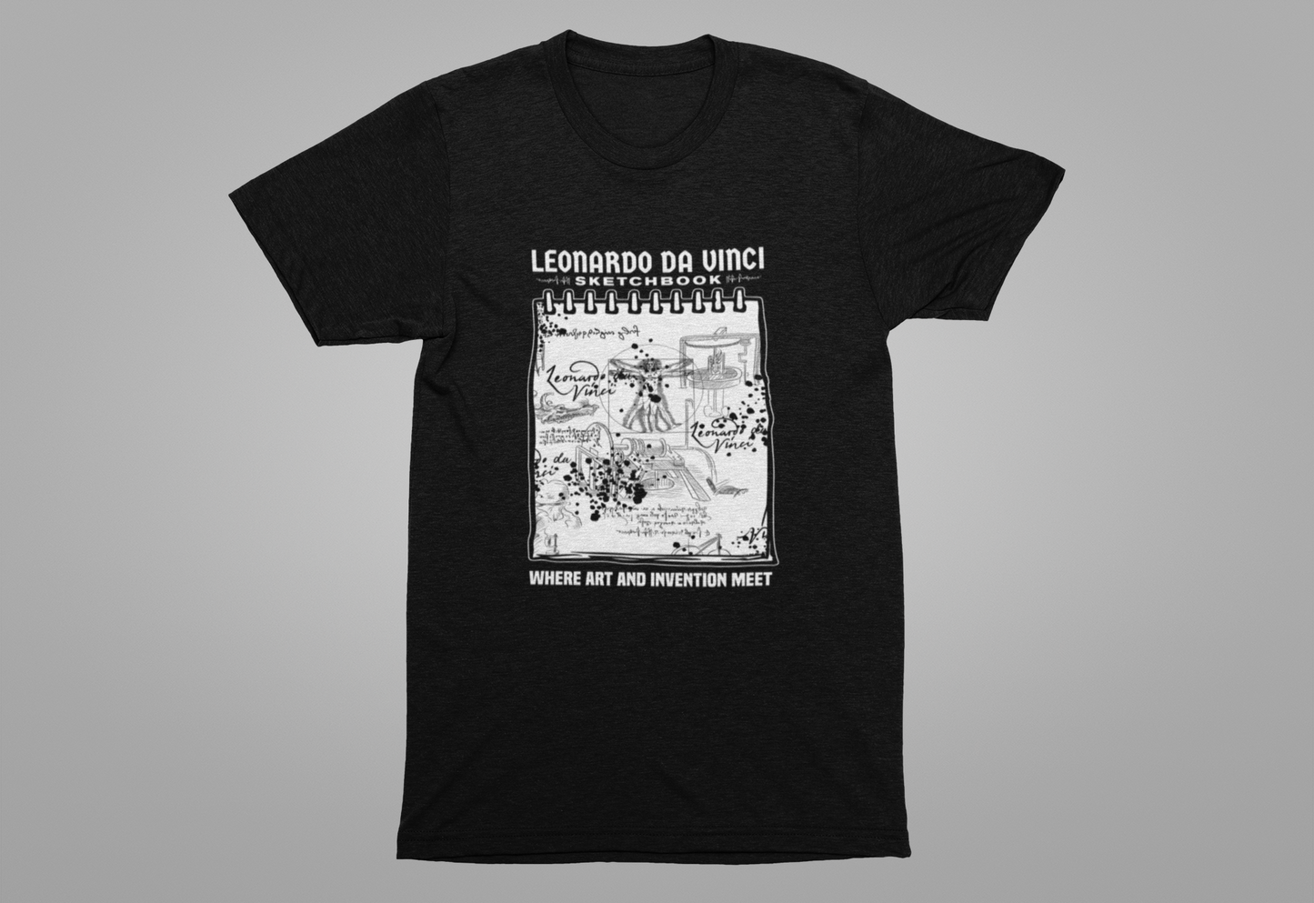 Leonardo’s Sketchbook Tee, Inventor Tribute Shirt, Renaissance Genius Graphic, Art History Top, Creativity Inspired Gift