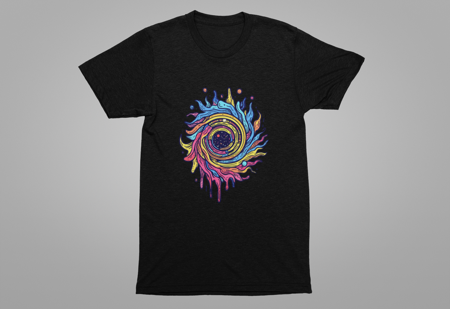 Colorful Sonic Spiral – Vibrant Psychedelic Spiral Graphic T-Shirt