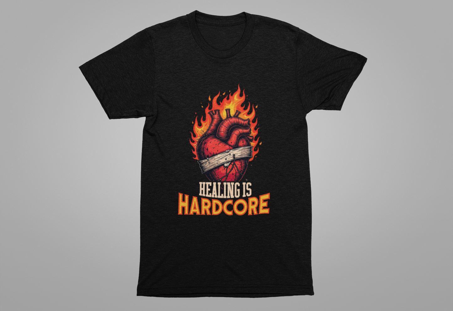 Healing Is Hardcore Motivational Heart T-Shirt