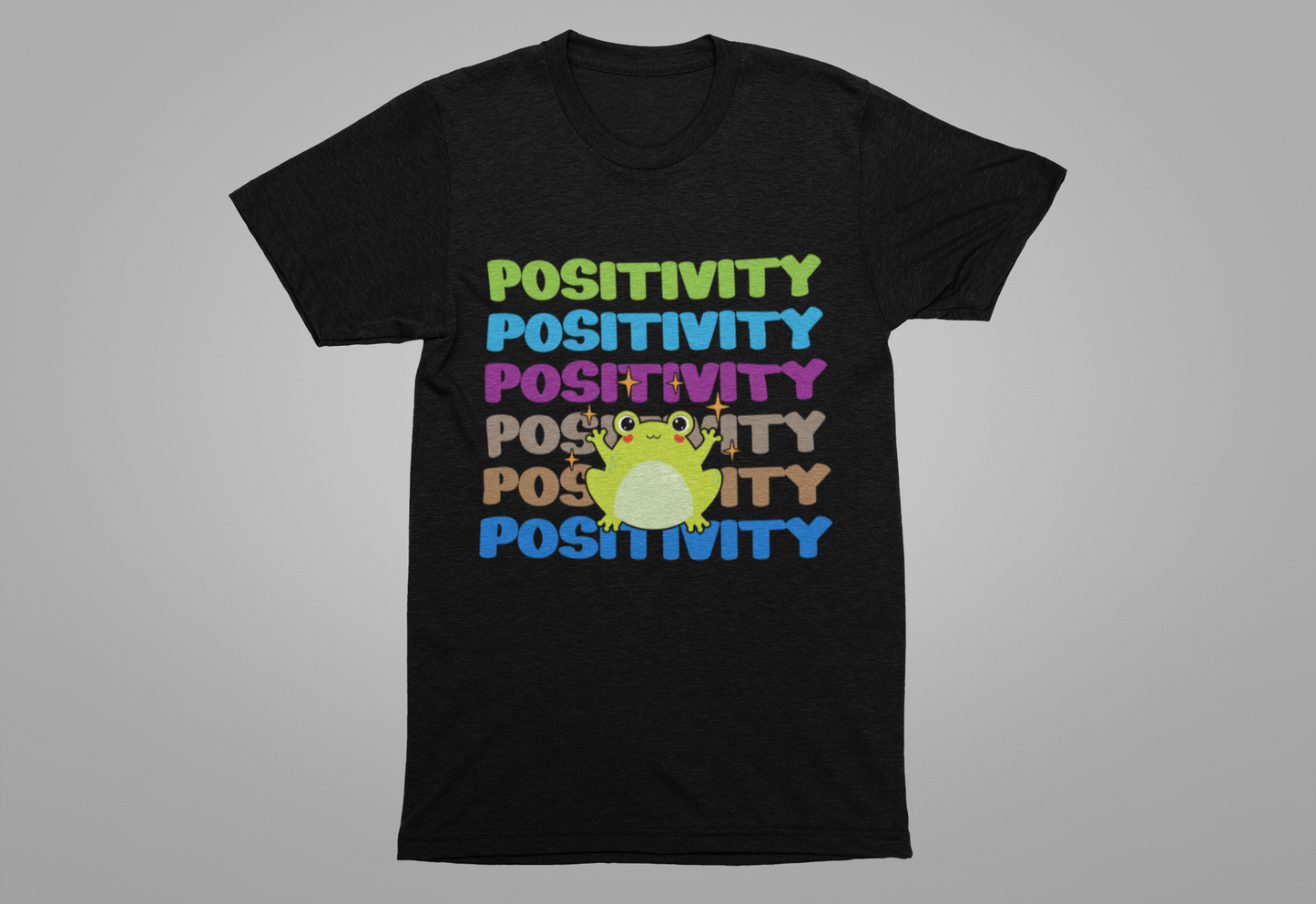 Happy Frog Positivity T-Shirt – Cute Green Frog Graphic Motivational Tee