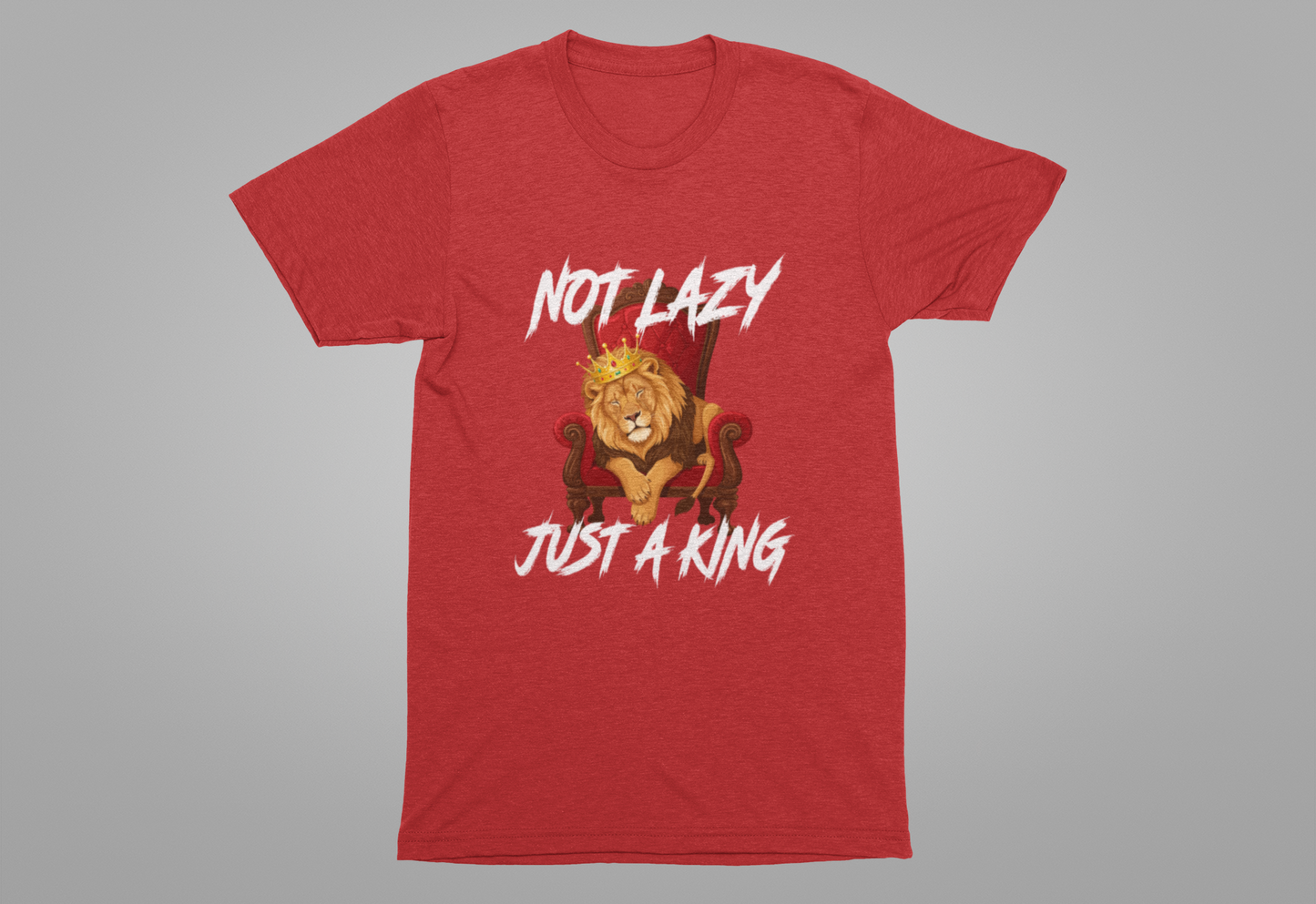 Not Lazy Just a King Energy Saving Mode Tee, Lion Chill Shirt, Funny Royal Mood Graphic Tee, Rest with Power Top