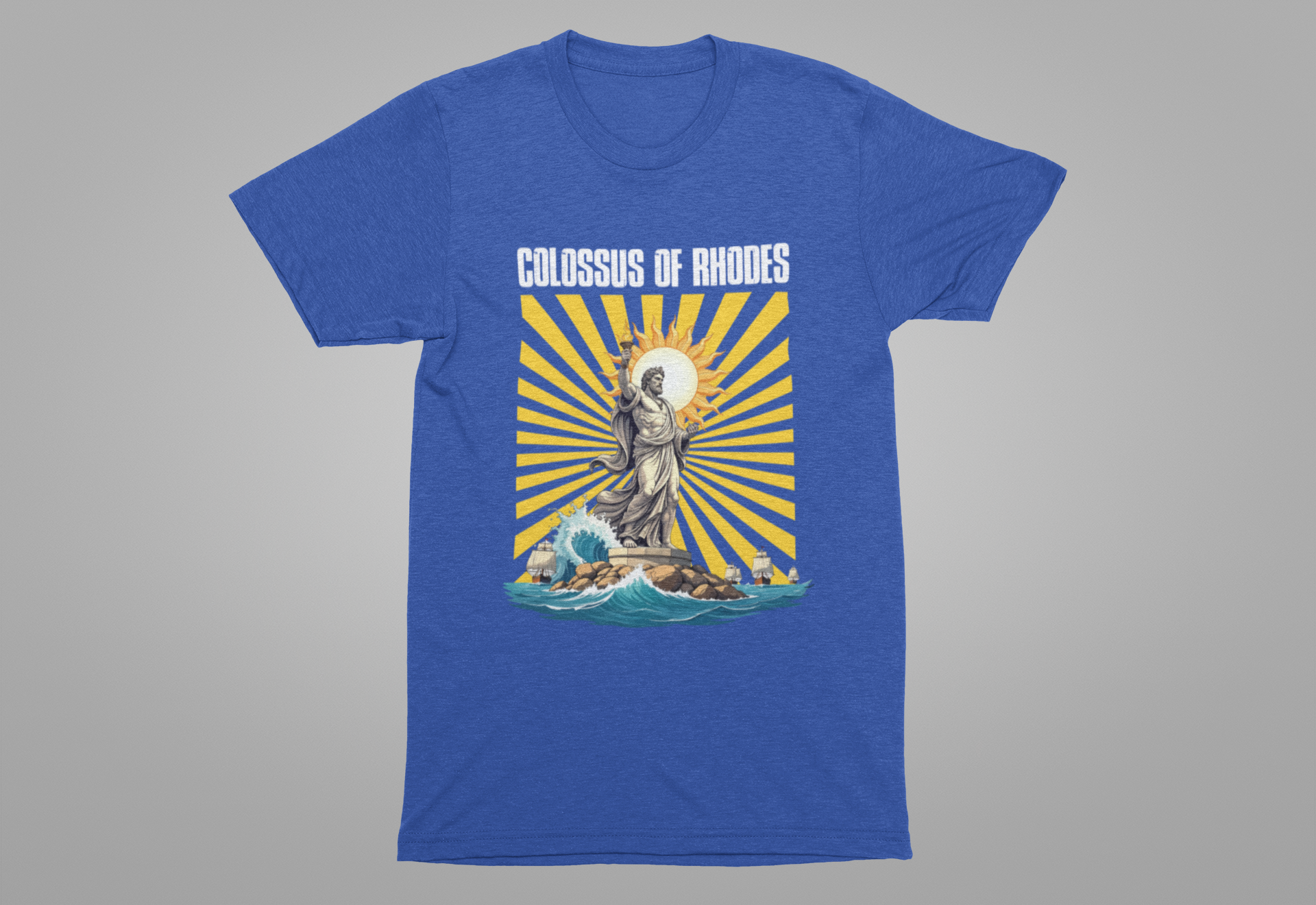 Colossus of Rhodes Club Tee, Ancient Wonder Shirt, Statue Tribute Top, Greek History Graphic Tee, Mythical Landmark Gift