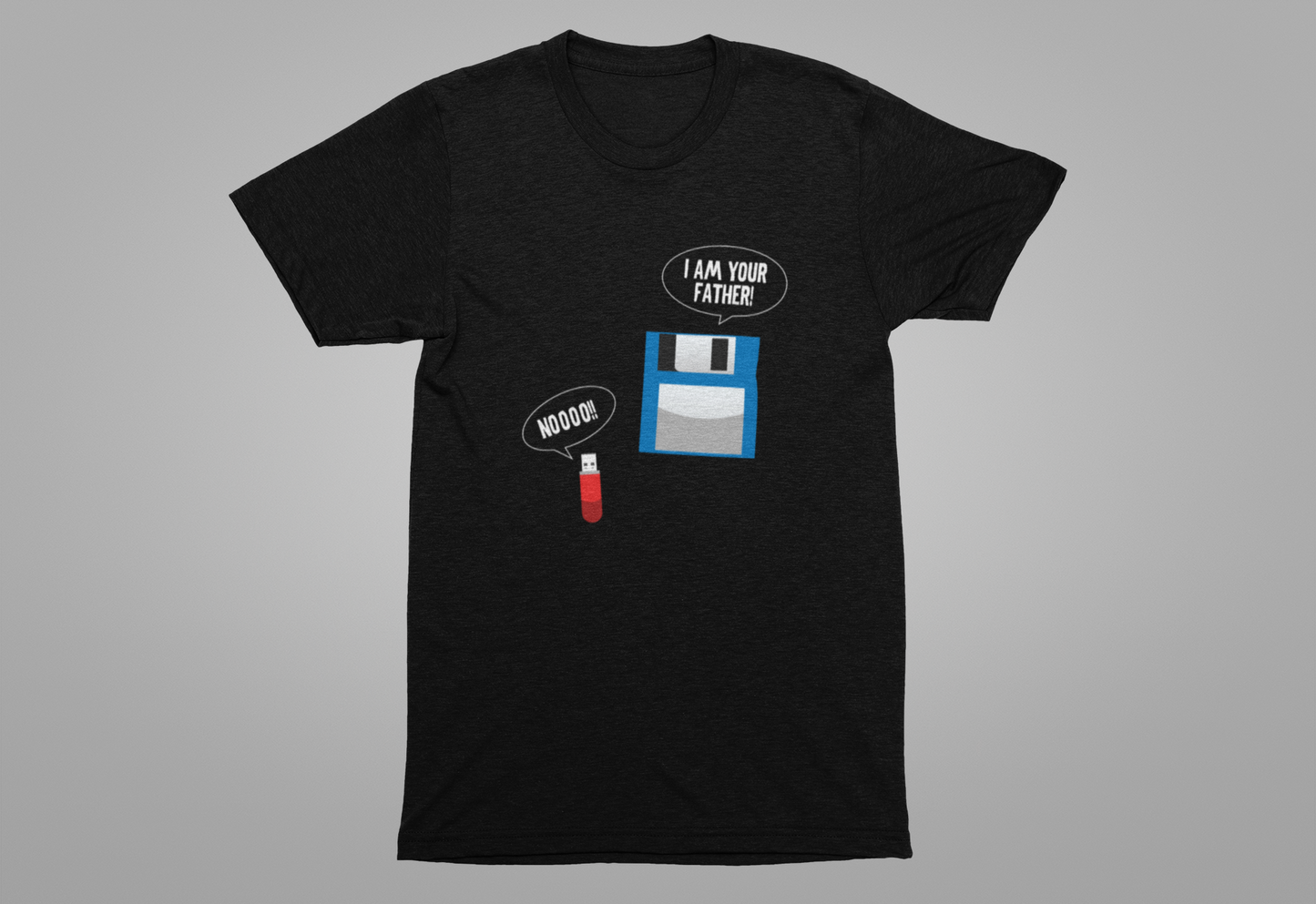 Funny Floppy Disk and USB Drive T-Shirt – I’m Your Father Retro Tech Meme