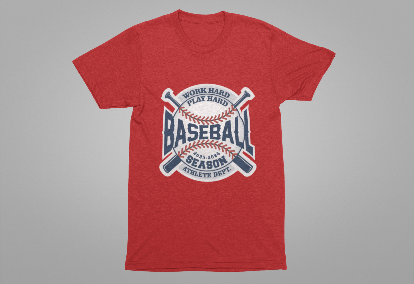 Baseball tshirt - Baseball Work Hard Play Harder Tshirt Large Baseball and Bat Graphic 2025-2026 Season