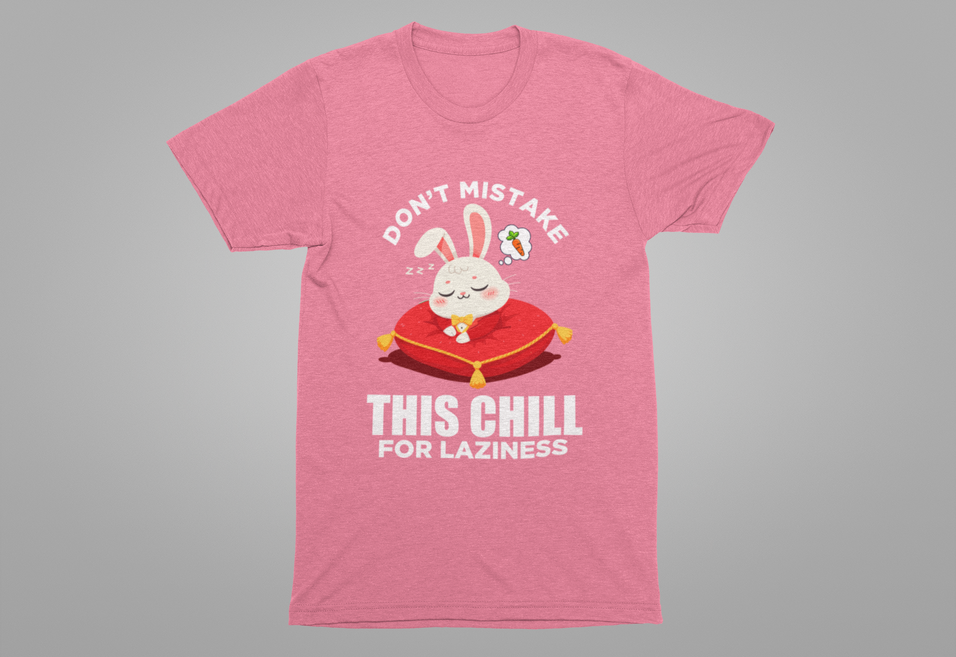 Don’t Mistake This Chill for Laziness Tee, Rabbit Energy Saving Mode Shirt, Funny Bunny Mood Graphic Tee, Soft Sass Gift