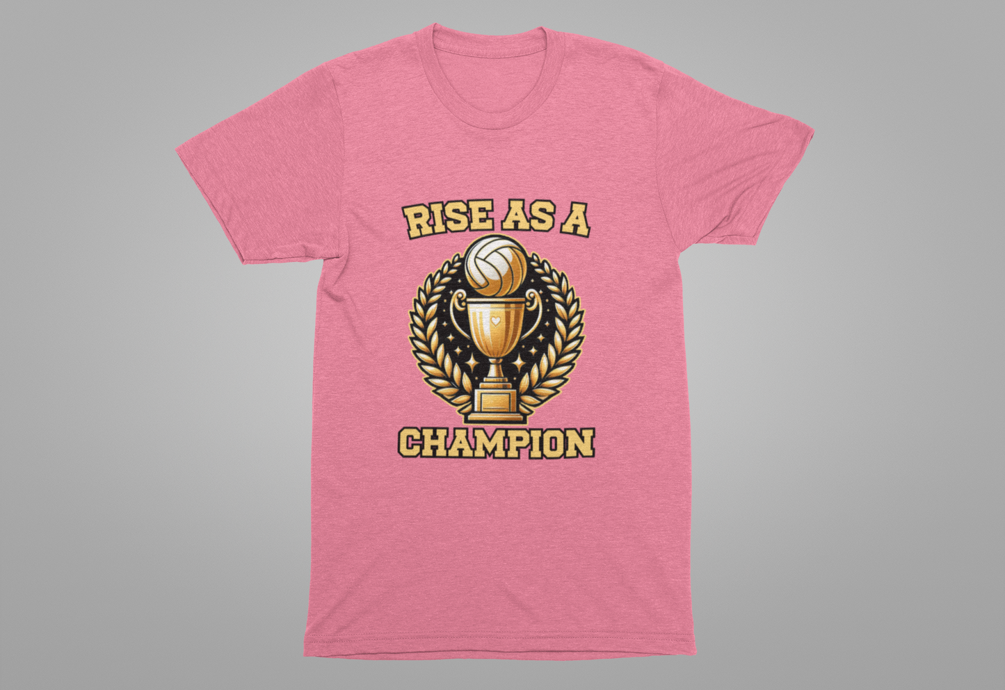 Raise as a Champion – Golden Trophy Victory Graphic T-Shirt