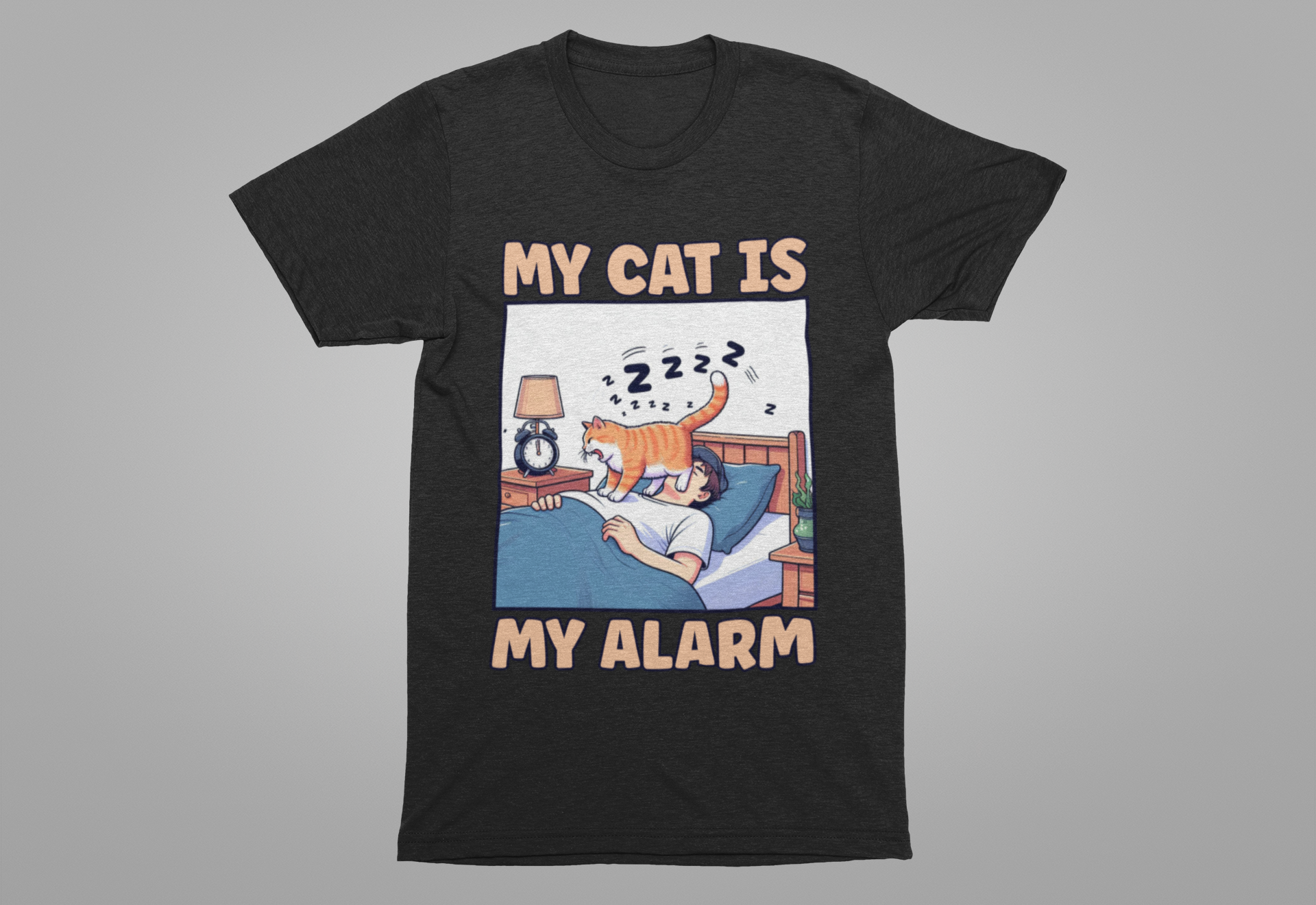 My Cat Is My Alarm Clock Shirt, Funny Cat Lover Tee, Pet Routine Humor T Shirt, Feline Morning Companion Apparel, Cute Cat Quote Top