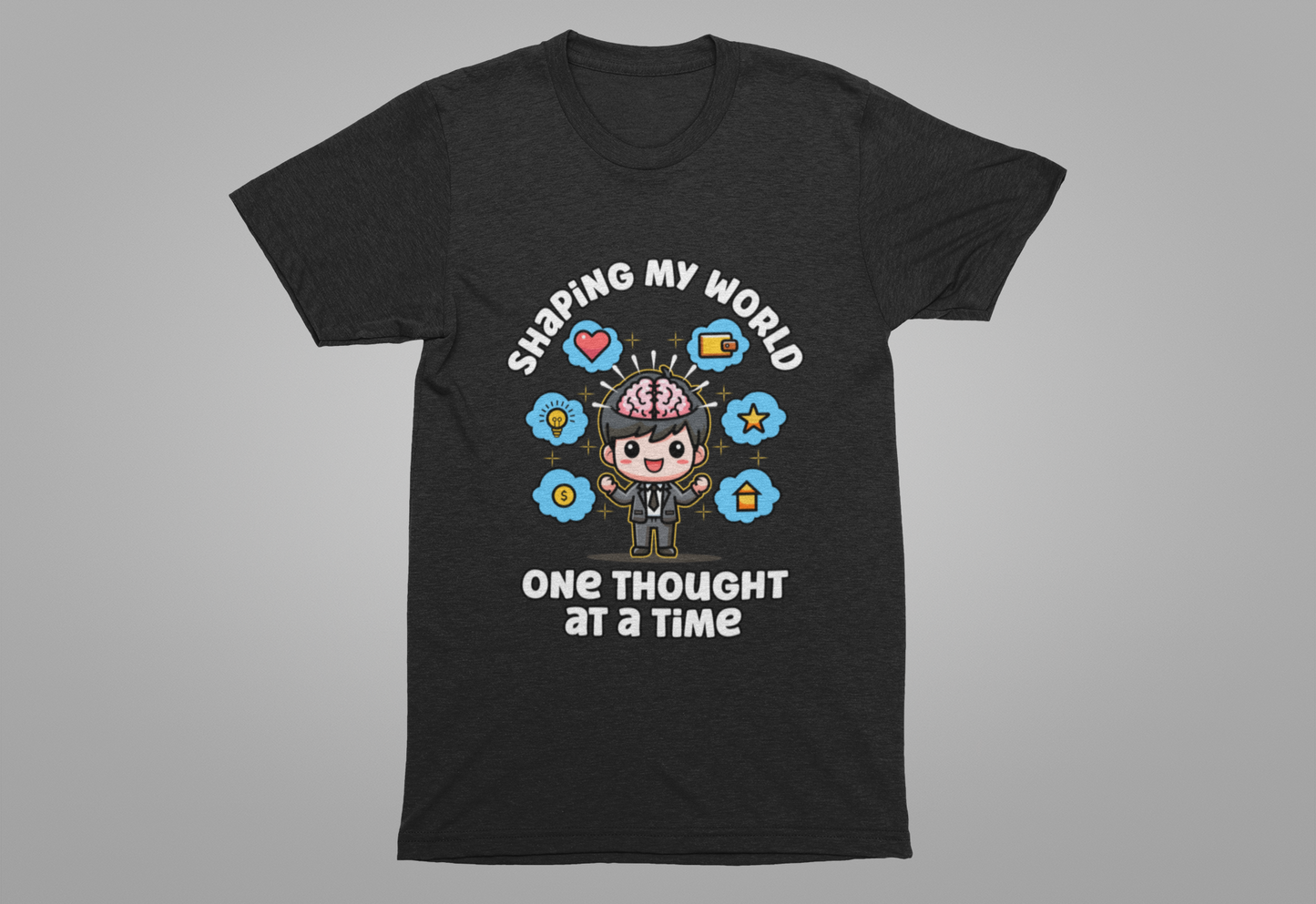 My Thoughts Create My Reality Shirt, Anime Brainstorm Manifestation Tee, Mental Power Graphic T Shirt, Law Of Attraction Apparel, Visual Mindset Top