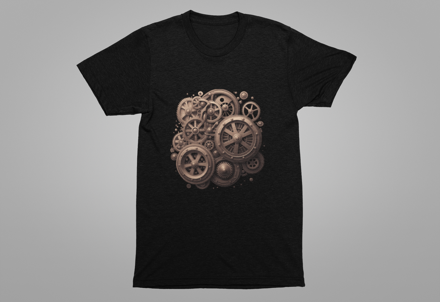 The Age of Machines Tshirt – Interconnected Gear Wheels Graphic