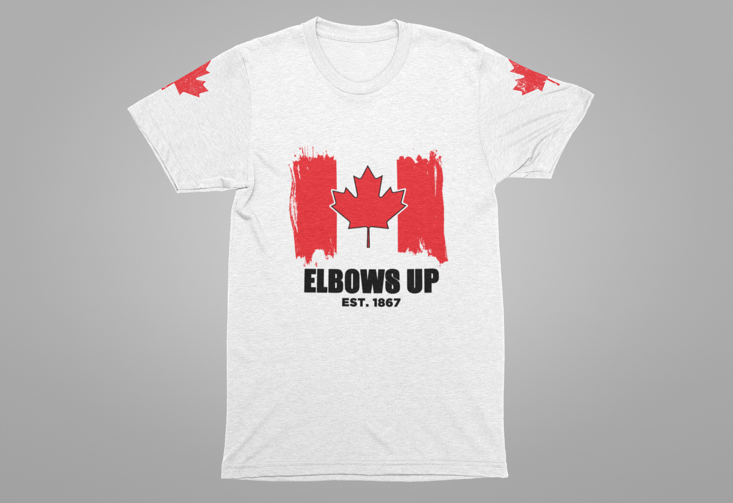 Elbows Up Canada Flag Brushstroke T-Shirt