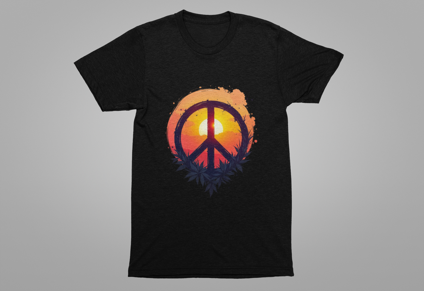 Peace Sunset T-Shirt – Retro Peace Sign and Nature Graphic Tee
