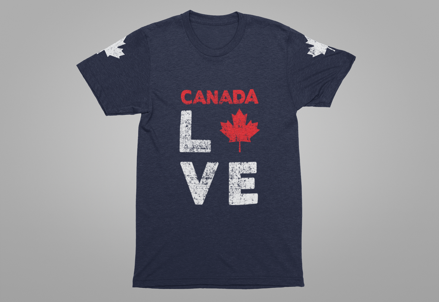 Canada Maple Leaf Love with Canada Bold Text T-Shirt