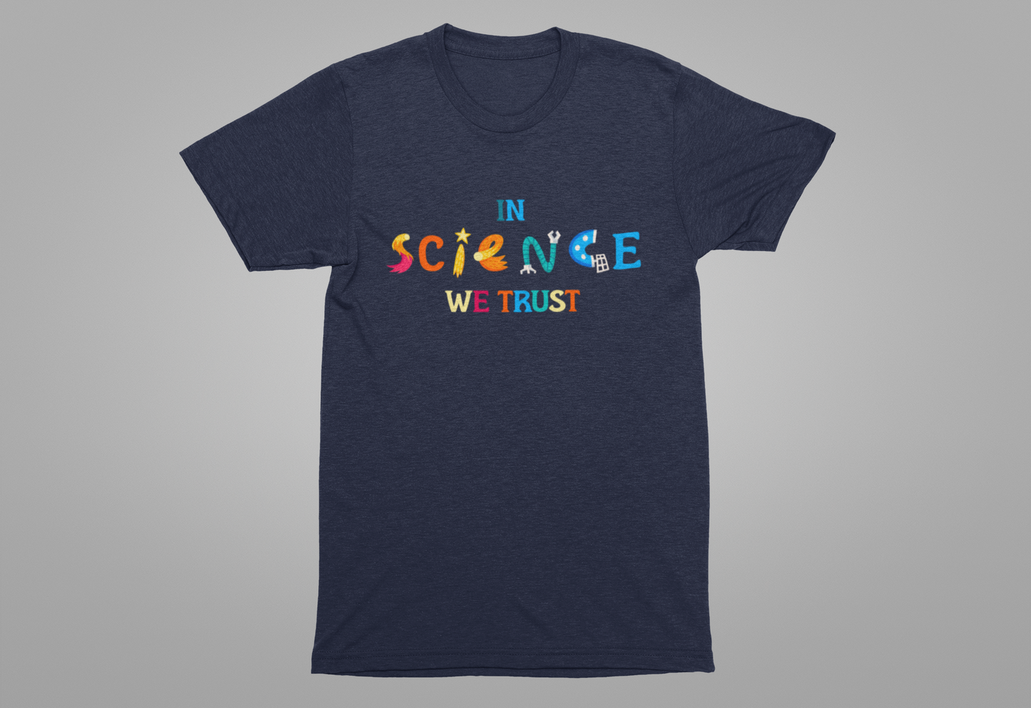 In Science We Trust T-Shirt – Lab Equipment Graphic STEM Lover Tee