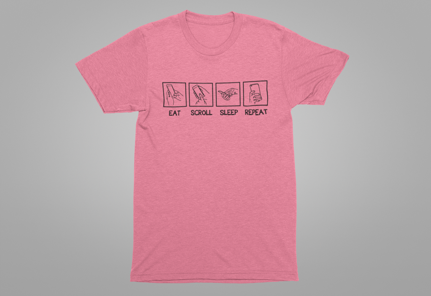 Eat Sleep Scroll Repeat Tee, Social Media Humor Shirt, Digital Routine Graphic Tee, Internet Culture Top, Online Life Gift