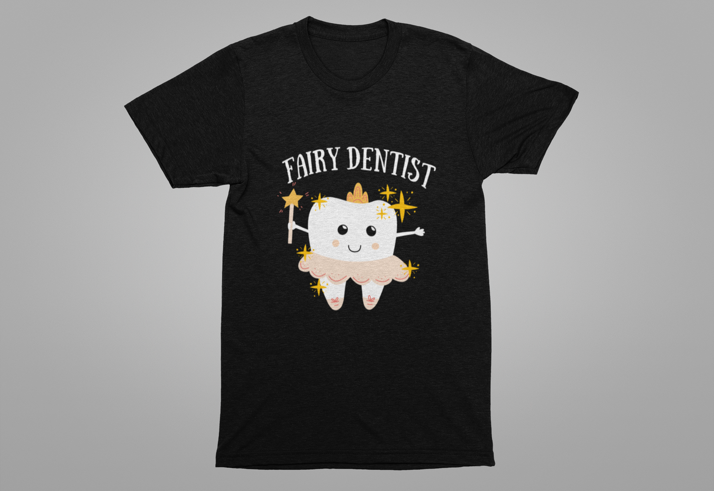 Fairy Dentist T Shirt Large Smiling Tooth with Wand and Fairy Costume