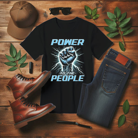 Power to the People Electric Resistance Bold Revolution Graphic T-Shirt