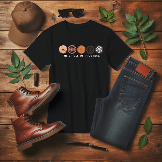 The Wheel of Progress | Evolution of the Wheel Graphic T-Shirt