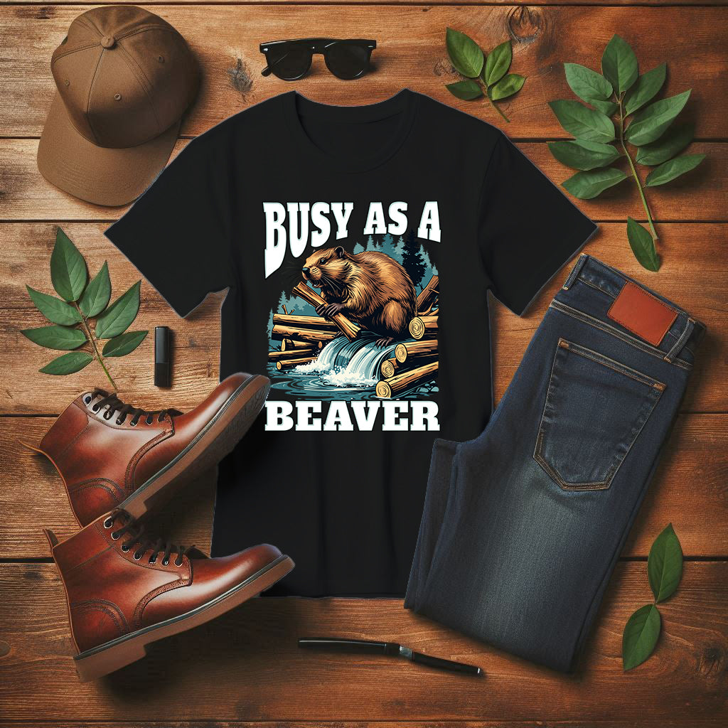 Busy as a Beaver Funny Workaholic T-Shirt