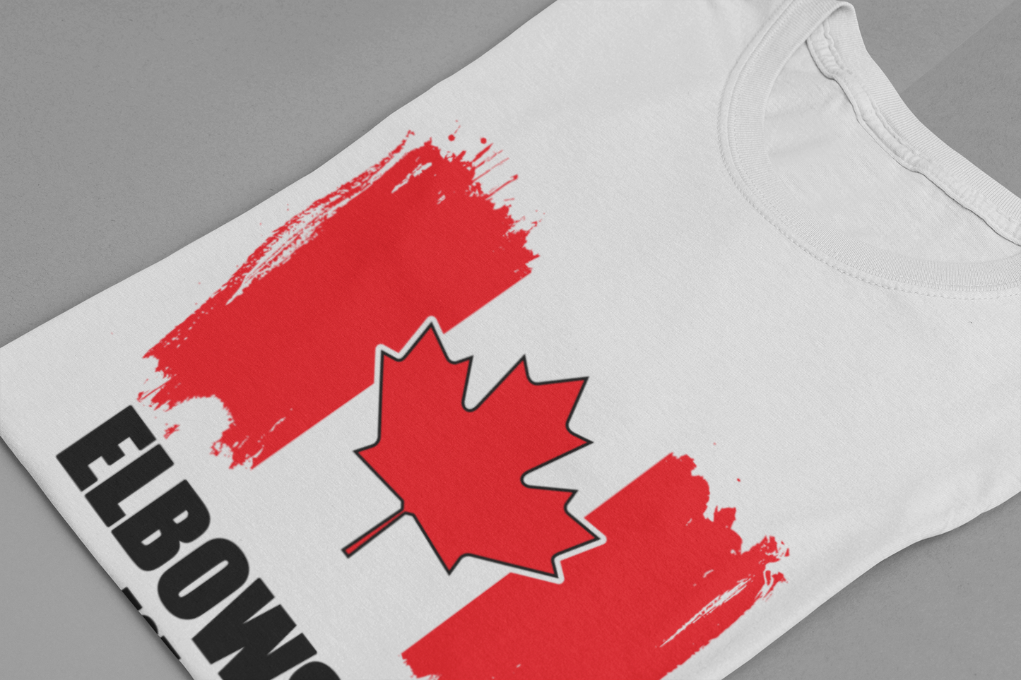 Elbows Up Canada Flag Brushstroke T-Shirt