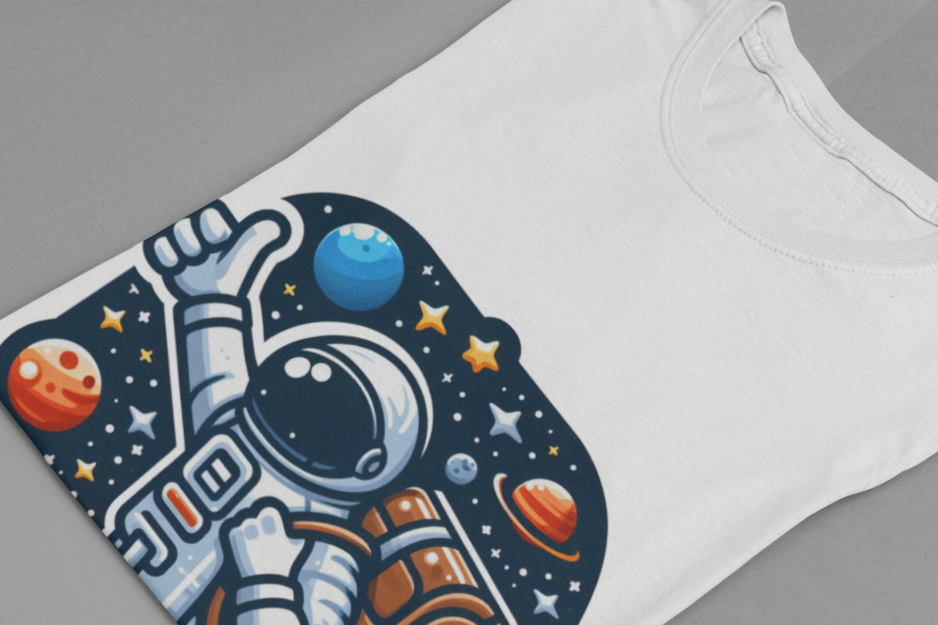 Astronaut Galaxy Hitchhiker T-Shirt – Cosmic Adventure in Space