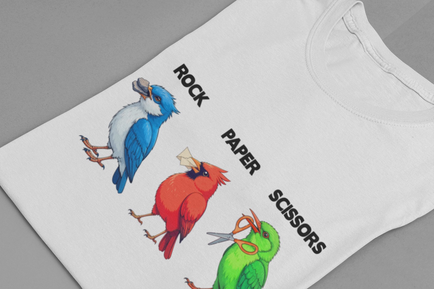 Rock Paper Scissors Bird Paw Tshirt Funny Avian Game Design