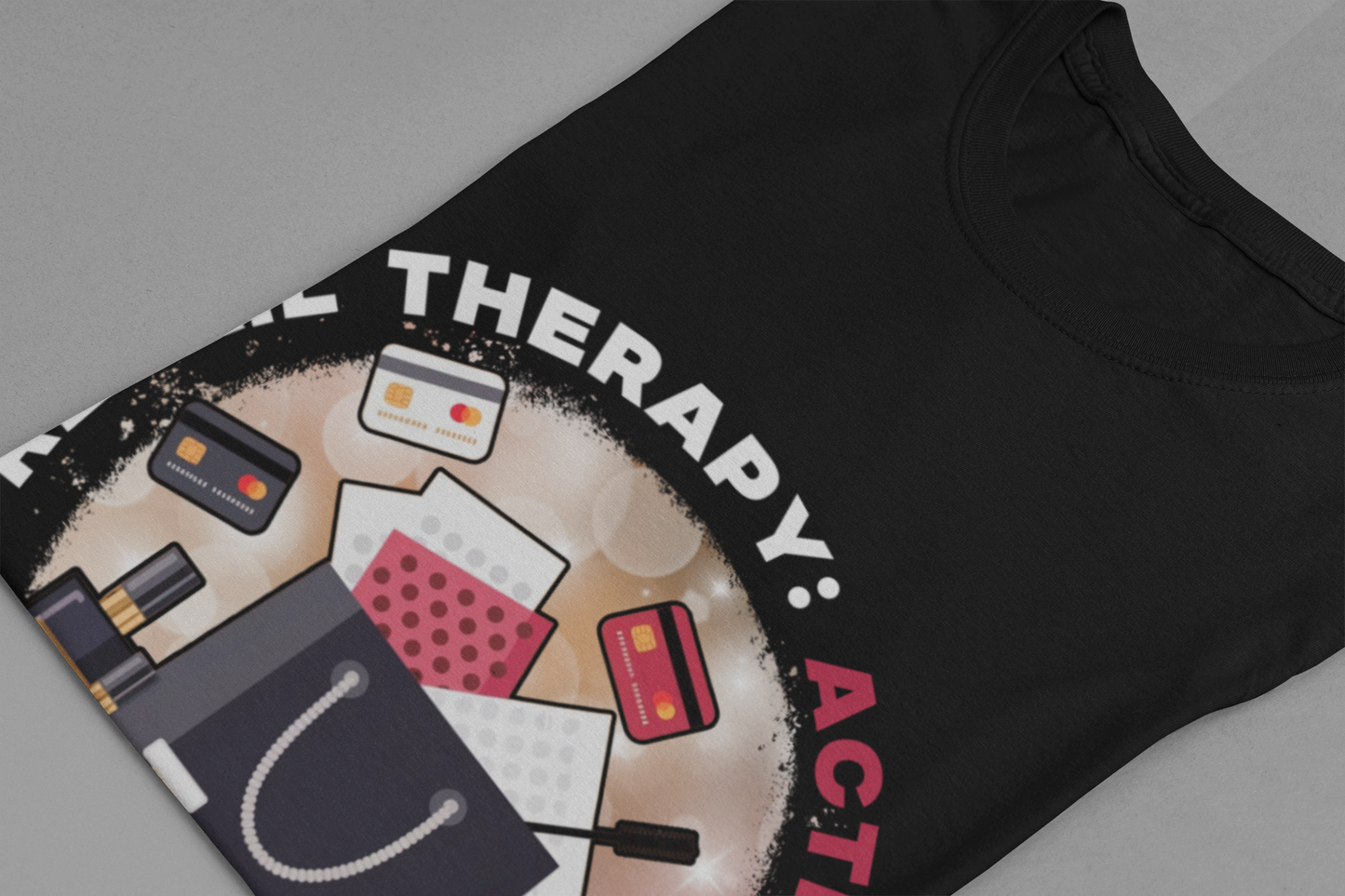 Retail Therapy Activated | Floating Cards & Shopping Haul Graphic T-Shirt