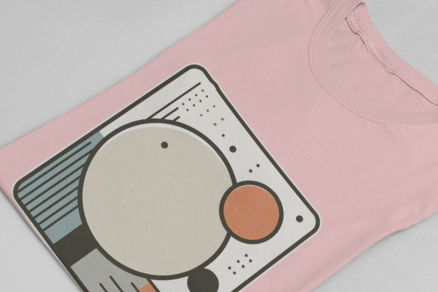 Less Is More Tshirt – Minimalist Geometric Rectangle with Colorful Circles and Lines