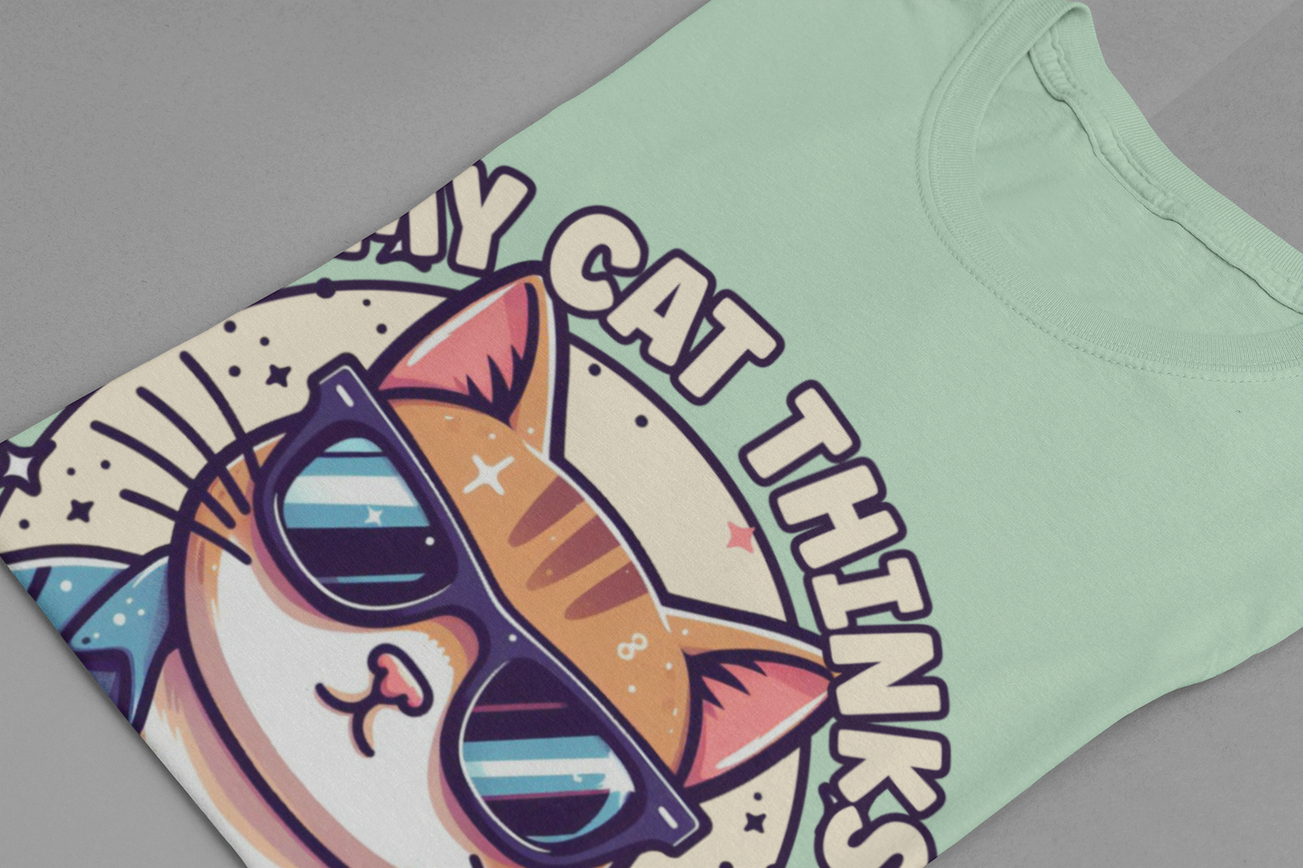 My Cat Thinks I'm Cool | Serious Cat with Sunglasses Graphic T-Shirt